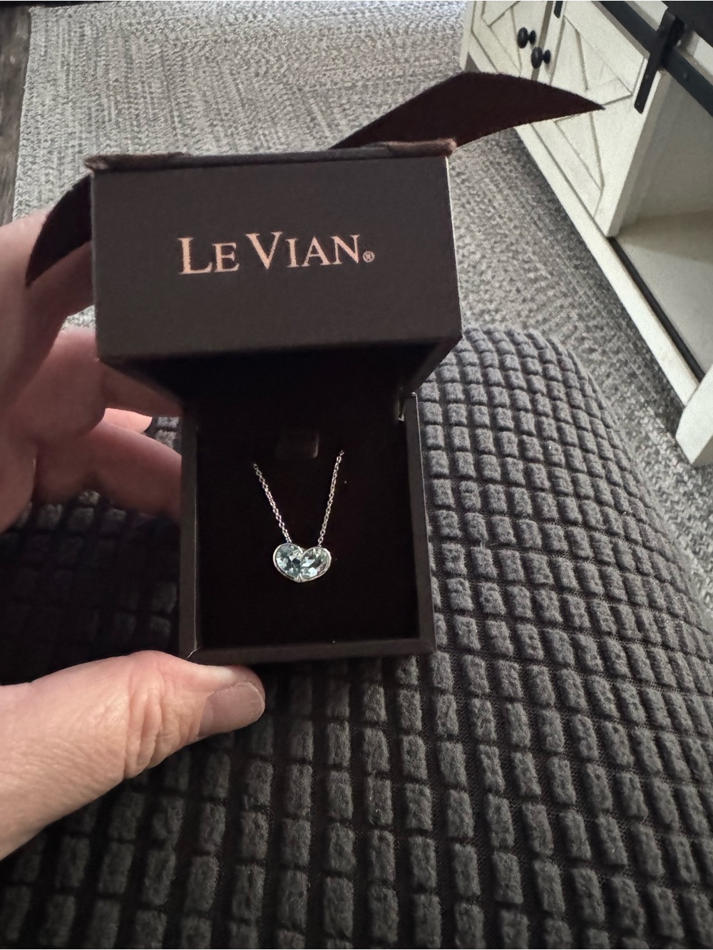 LeVian Aquamarine Heart Pendant Necklace in 14k Vanilla Gold